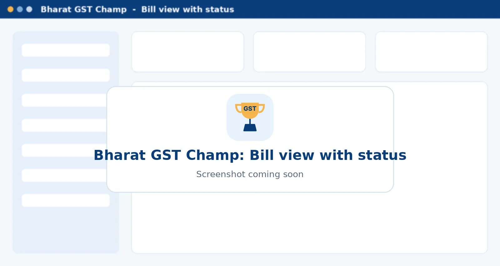 Bharat GST Champ Bill view with status