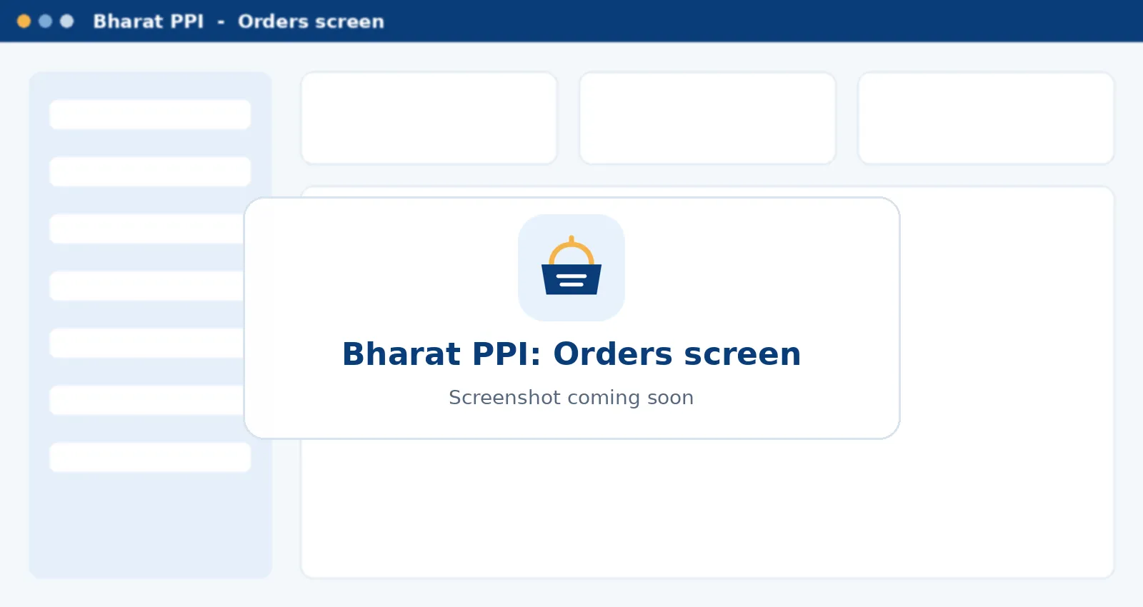 Bharat PPI Orders screen