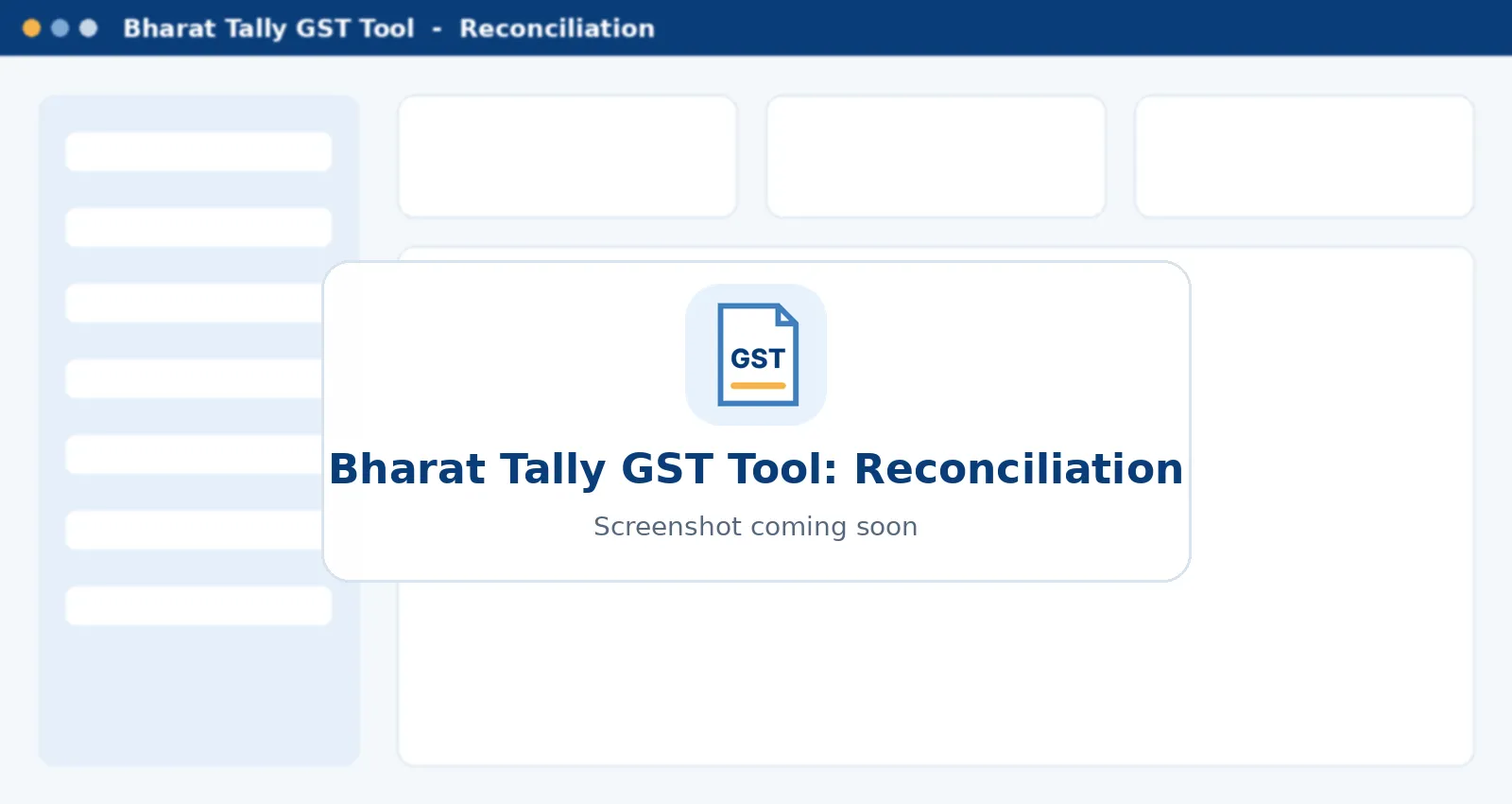 Bharat Tally GST Tool Reconciliation