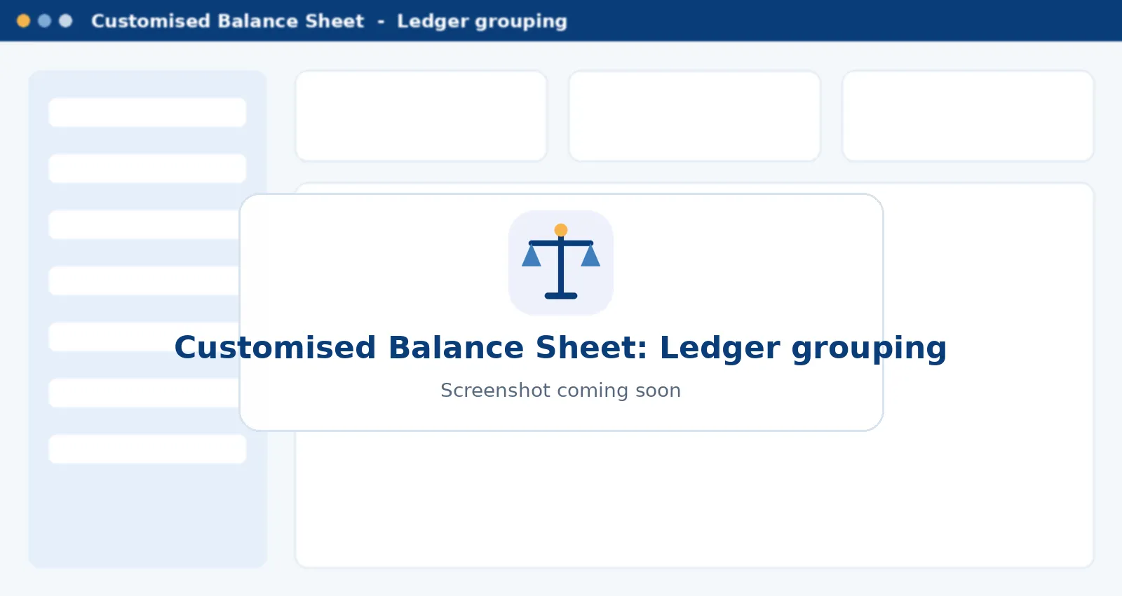 Customised Balance Sheet Tool Ledger grouping
